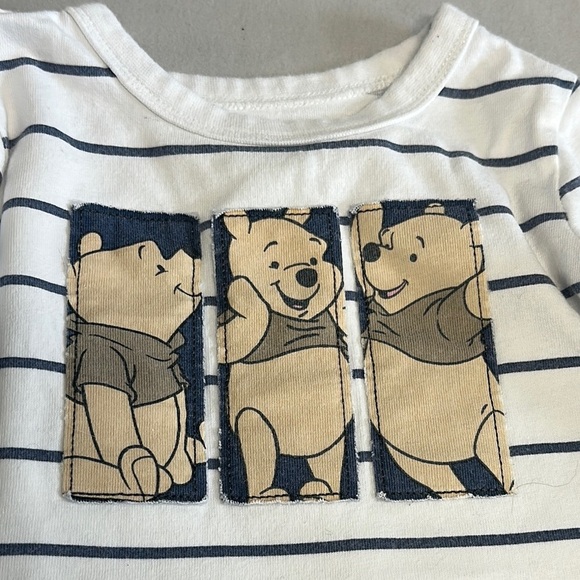 Disney - Winnie the pooh - White and Blue Long Sleeve Tee with Graphic Design - Picture 3 of 4